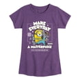 thumbnail image 1 of Minions 3 - Make Everyday A Masterpiece - Youth Girls Fitted Short Sleeve T-Shirt, 1 of 4