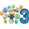 thumbnail image 1 of Minions 3rd Birthday Party Supplies Despicable Me Kevin Balloon Bouquet Decorations, 1 of 8