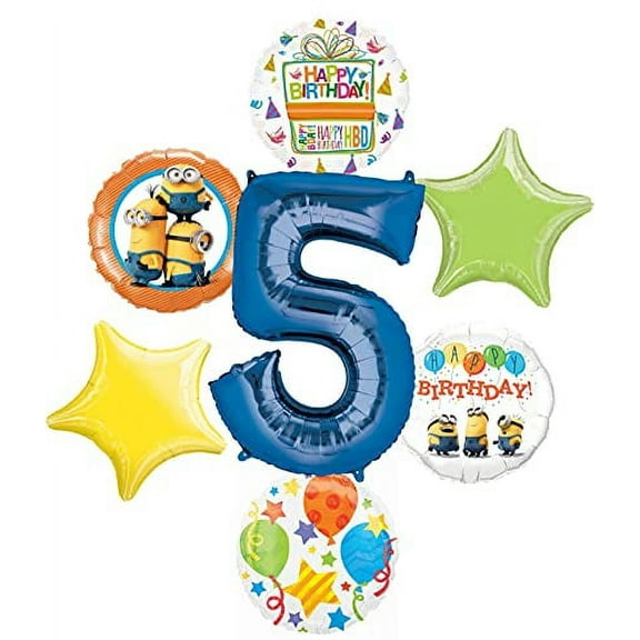 Minions 5th Birthday Decorations Despicable Me Balloon Bouquet