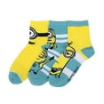 thumbnail image 1 of Minions Adult Quarter Crew Ankle Socks - 3-Pack of Playful Despicable Delights!, 1 of 4