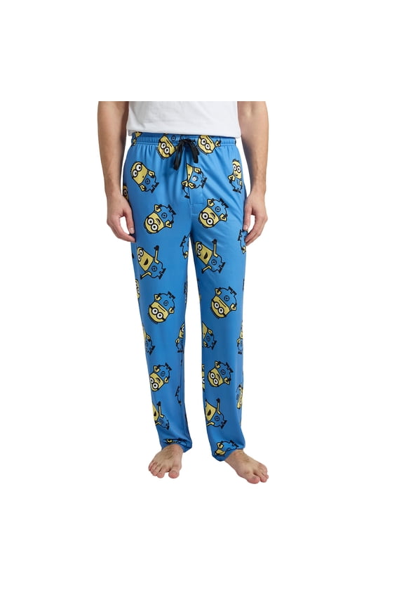 Minions All-Over Character Print Men's Sleep Pajama Pants -Large
