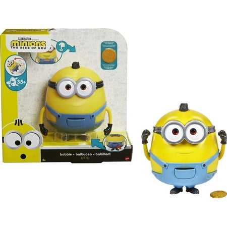 Minions Babble Otto Action Figure with Golden Stone Accessory, 35+ Sounds & Reacts to Motions