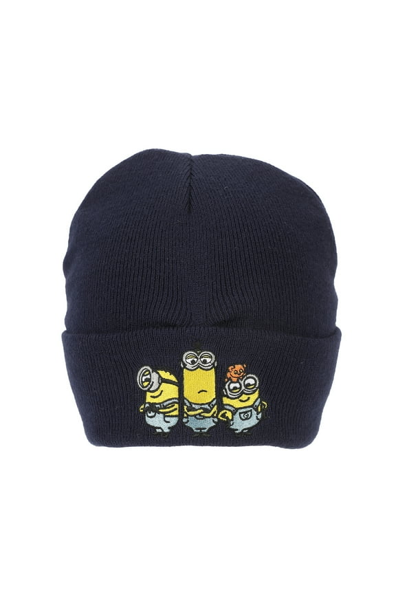 Minions Bob Kevin And Stuart Embroidery Acrylic Knit Standard Cuff Beanie