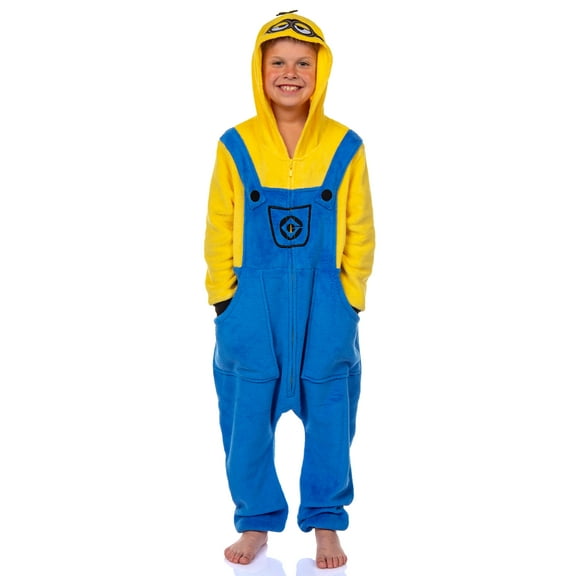 Minions Boys' Kigurumi Union Suit Fleece Pajamas - Kevin Stuart Character Hooded PJ