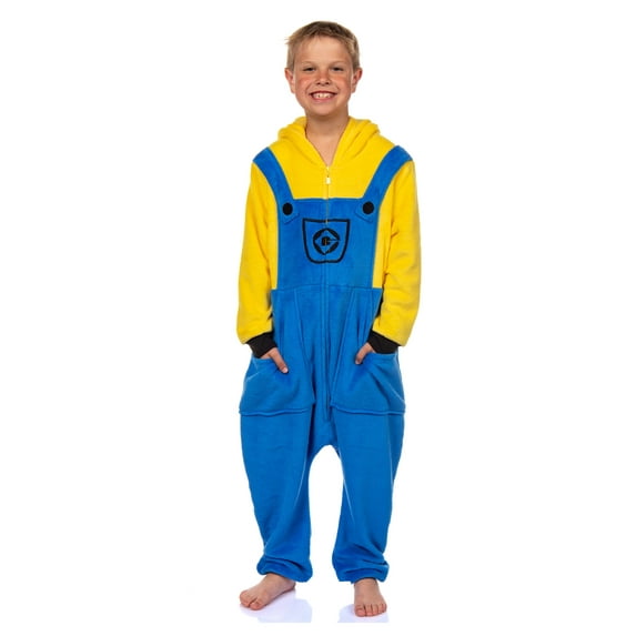 Minions Boys' Kigurumi Union Suit Fleece Pajamas - Kevin Stuart Character Hooded PJ