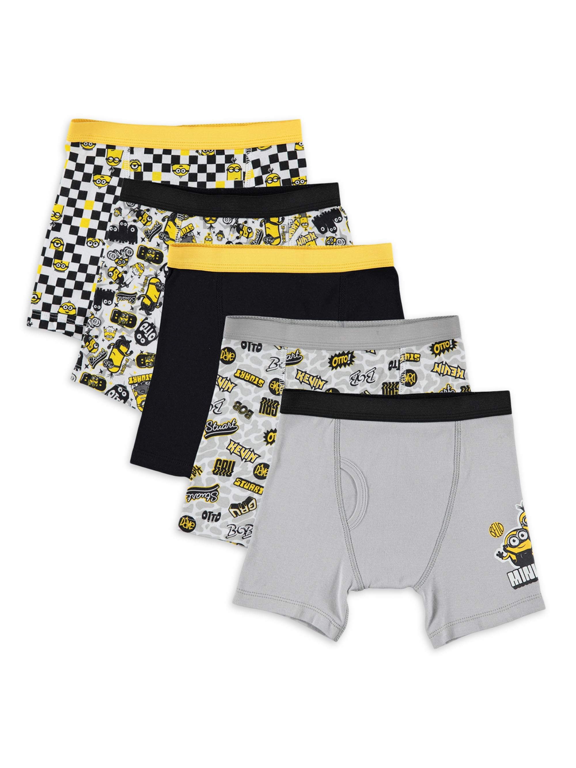 Minions Boys Underwear, 5 Pack Boxer Briefs Sizes 4-6 