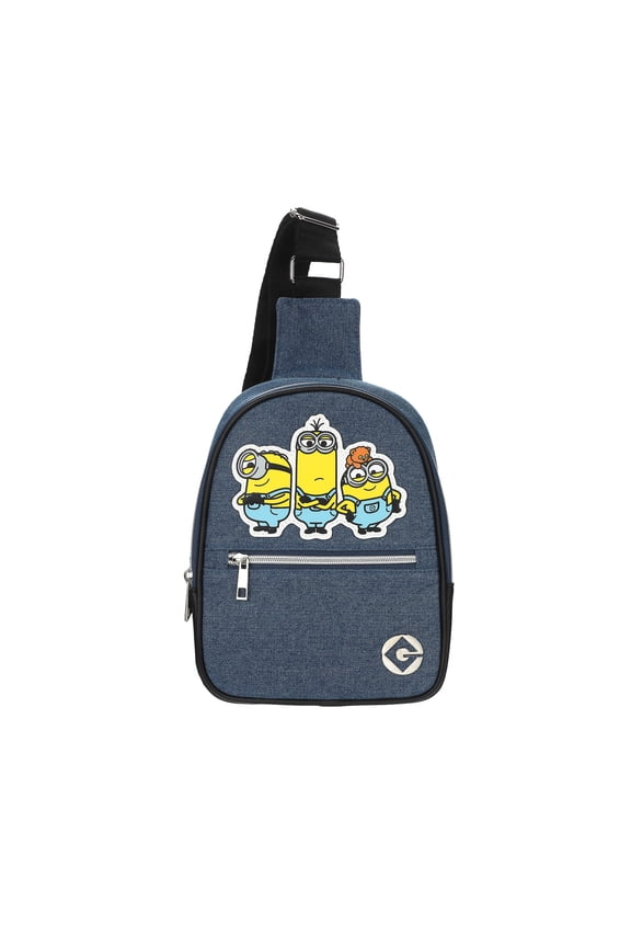 Minions Carl Kevin Jorge Bob Fanny Pack, 9.25-Inch Sling Bag for Adults