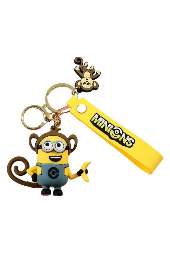 Minions Cartoon Character Themed Silicone 3D Charm Keychain Keyring