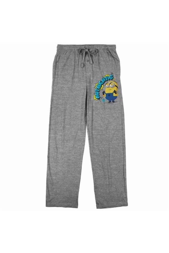 Minions Dave The Minion Adult Athletic Heather Sleep Pajama Pants-XXL