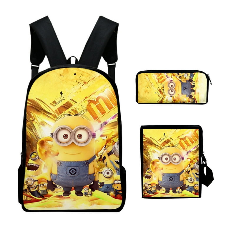 Minions Despicable me 2 Merch Backpack Rucksack Cosplay Pack Schoolbag Daypacks Travel Bag Three Piece Set Walmart
