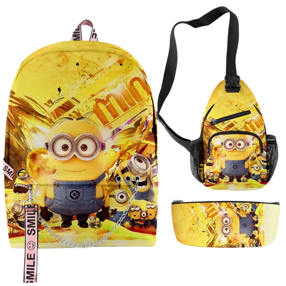 Minions Despicable me 2 Merch Backpack Rucksack Cosplay Zipper Pack Schoolbag Daypacks Travel ...