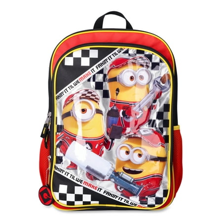 Minions Fakin It Til We Make It 17" Backpack, Red