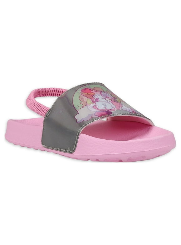 Minions Fluffy Slide Sandal with Back Strap (Toddler Girls)