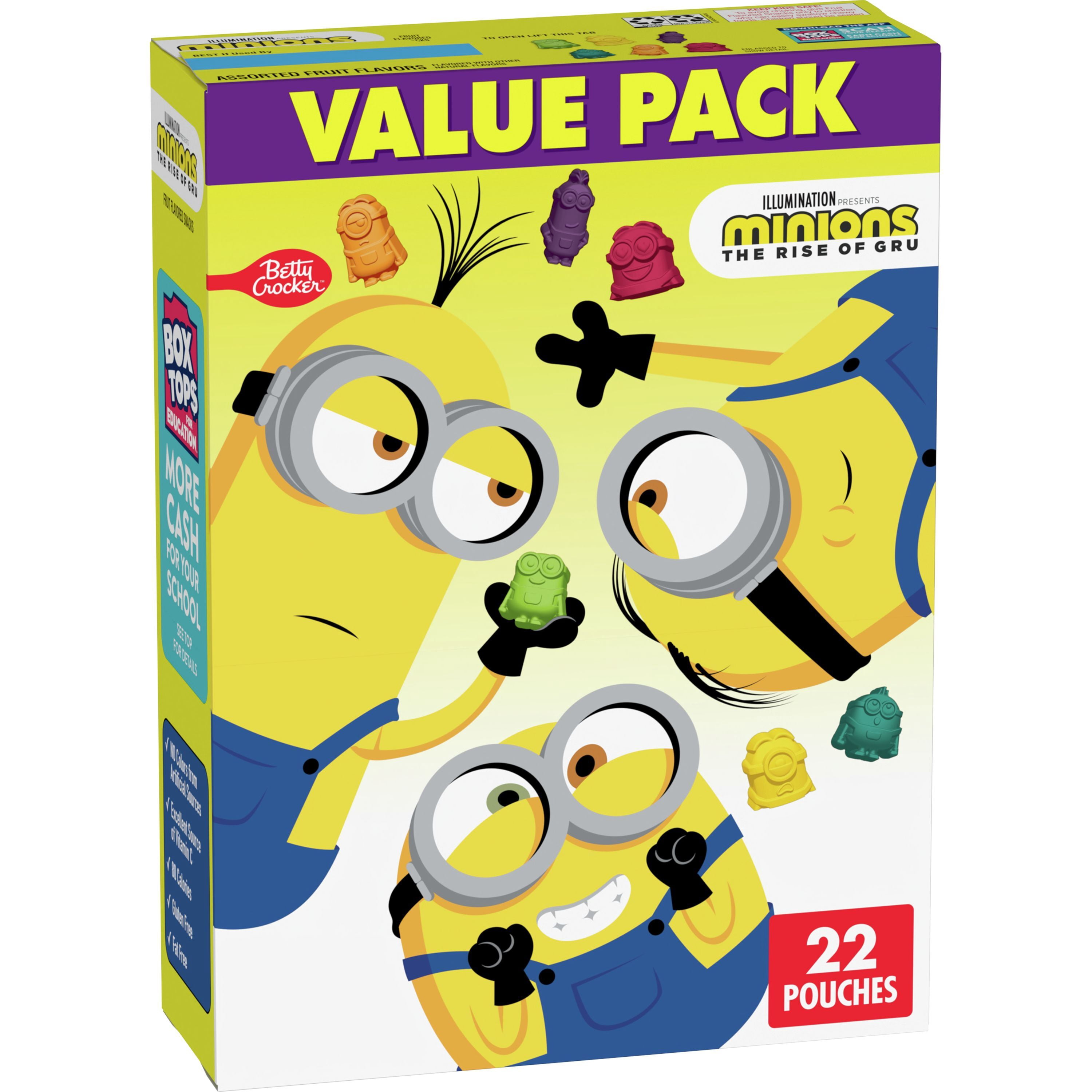 Minions Fruit Flavored Snacks, Treat Pouches, Value Pack, 22 ct ...