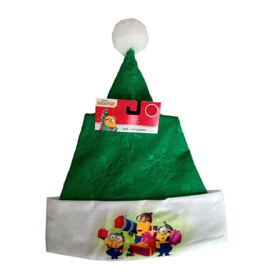 Minions Girls Boys Green Felt Santa Hat