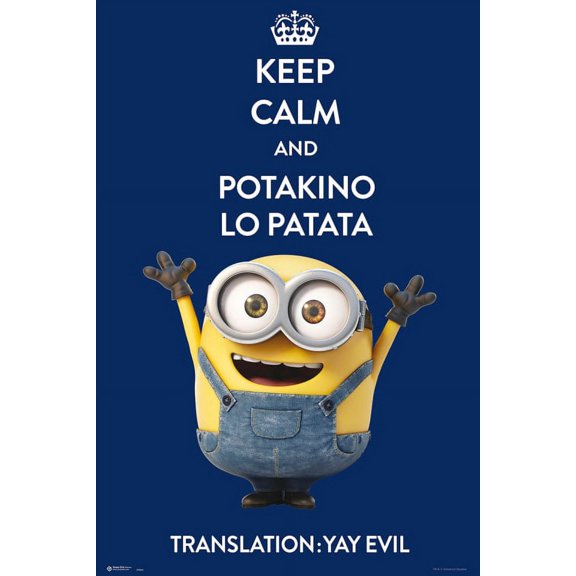 Minions Keep Calm And Potakino Lo Patata Poster (36 x 24)