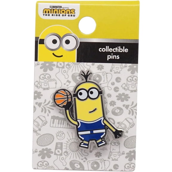 Minions Kevin Playing Basketball Colored Pewter Lapel Pin