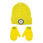 Minions Licensed Toddler Boys or Girls Knit Beanie Hat and Gloves Set, 2-Piece, One Size