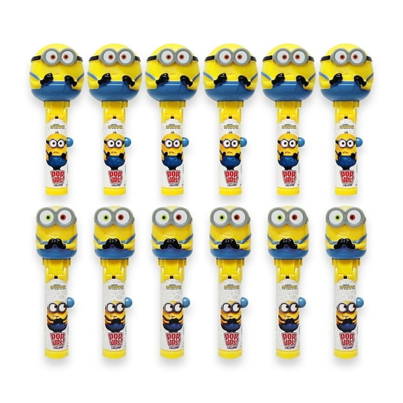 Minions Lollipop Holder Case, 12 Count, Includes Lollipops