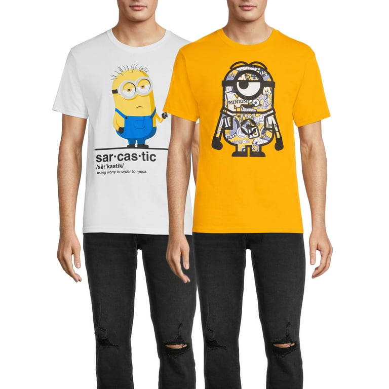 Minions Men s and Big Men s Graphic Tees 2 Pack Walmart
