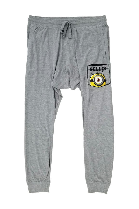 Mens Heather Gray Bellow Jogger Style Lounge Pants Pajama Bottoms XL