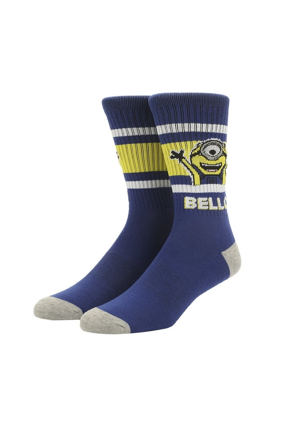 Minions Minion Bello Mens Athletic Crew Socks