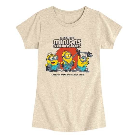 Minions & Monsters - Living the Dream - Youth Girls Fitted Short Sleeve T-Shirt