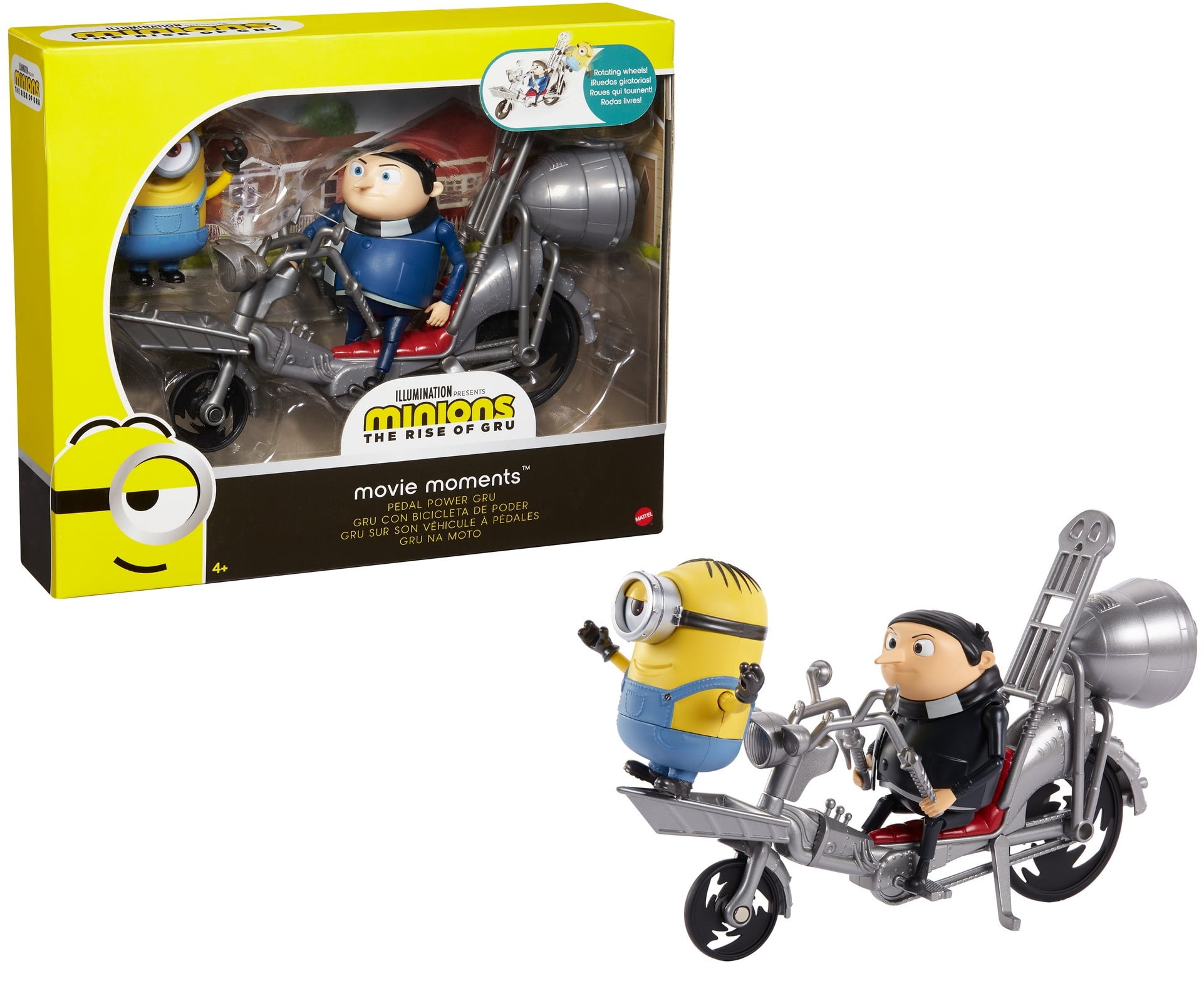 Minions: The Rise Of Gru Movie Moments Pedal Power Gru With Bike Action Figure Toy For 4 Years And Up