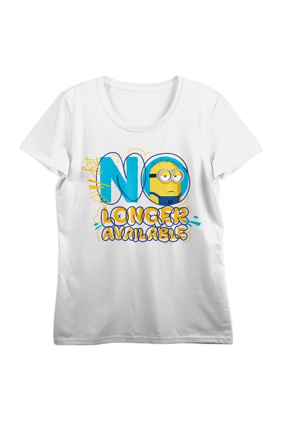 Minions No Longer Available Women’s White Crew Neck Short Sleeve T-shirt-3XL