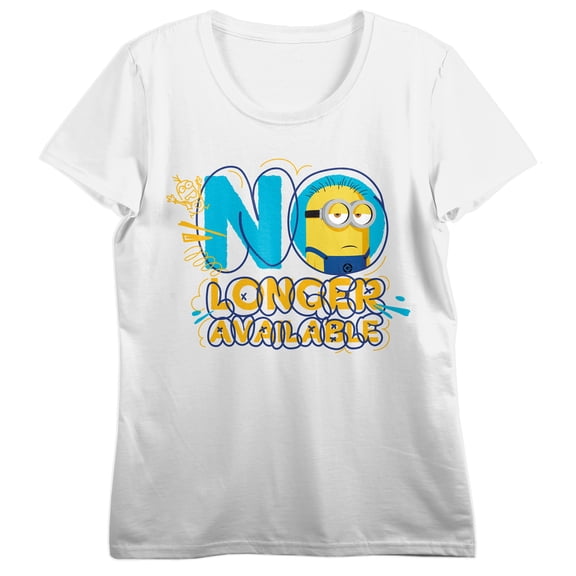 Minions No Longer Available Women’s White Crew Neck Short Sleeve T-shirt-Medium