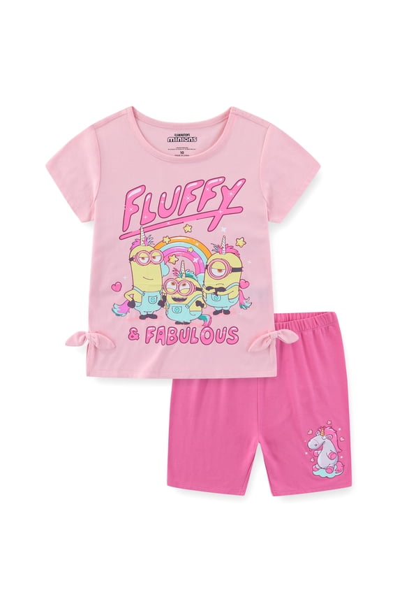 Short Sleeve Shirt and Bike Shorts Set (Girls), 2 Piece Set, Sizes 4-12
