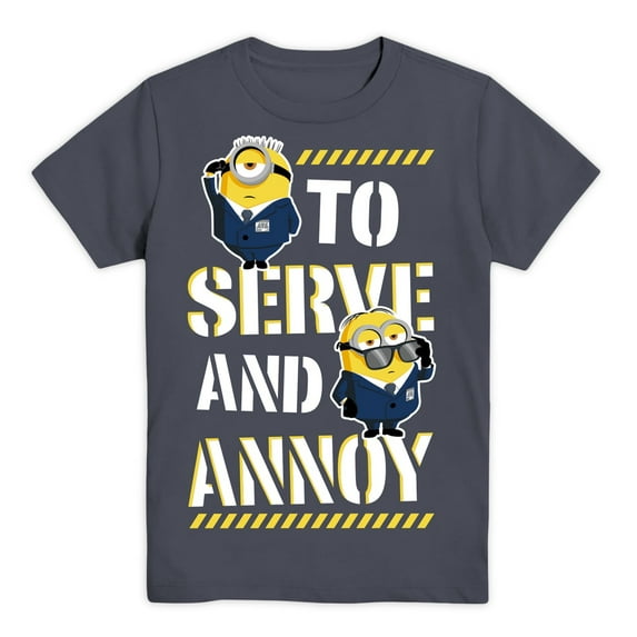 Minions T-Shirt Boy's To Serve and Annoy Bob Stuart Short Sleeve Top