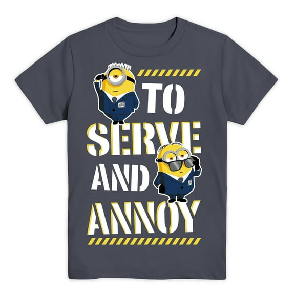 Minions T-Shirt Boy's To Serve and Annoy Bob Stuart Short Sleeve Top