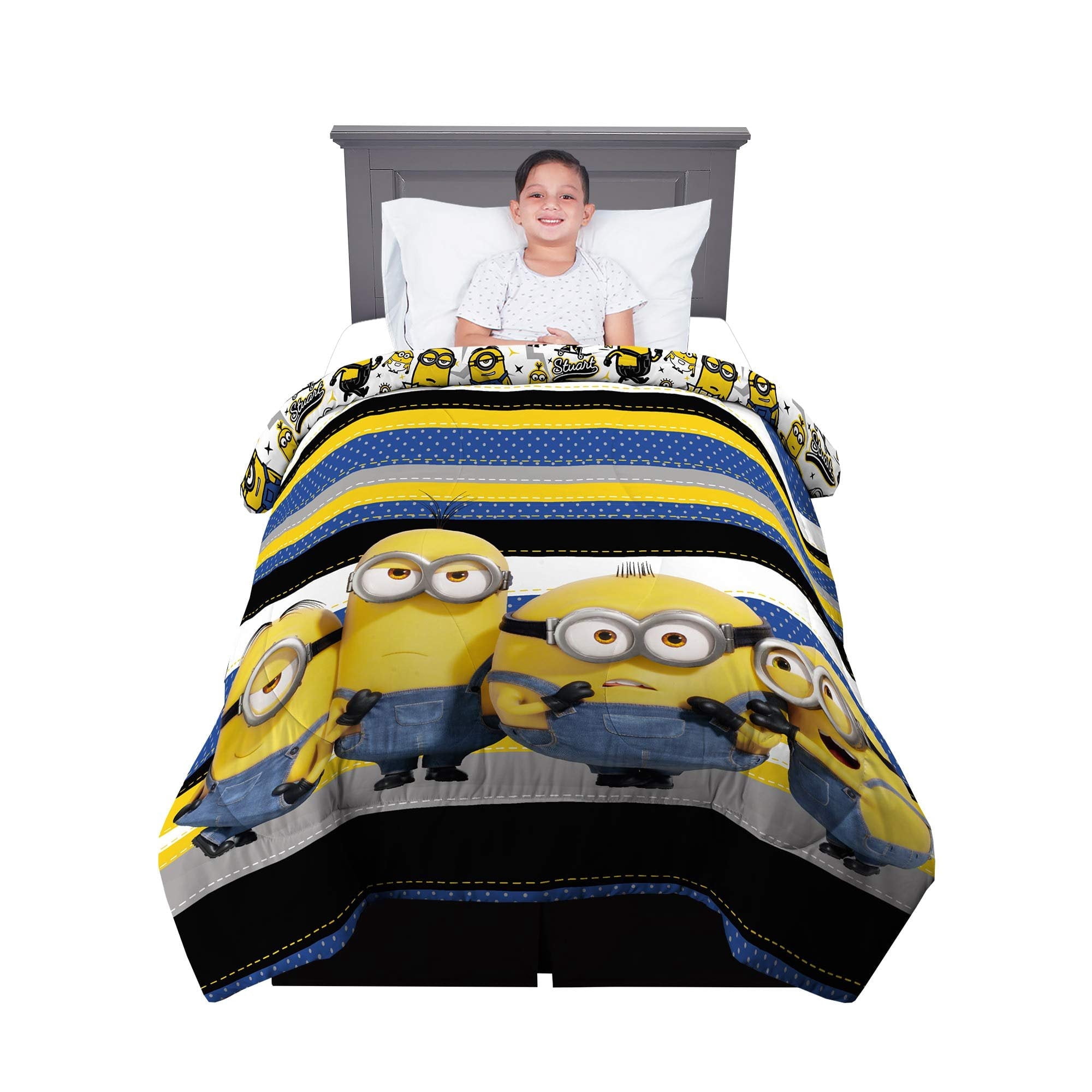 Minions The Rise Of Gru Reversible Comforter, Twin/Full,