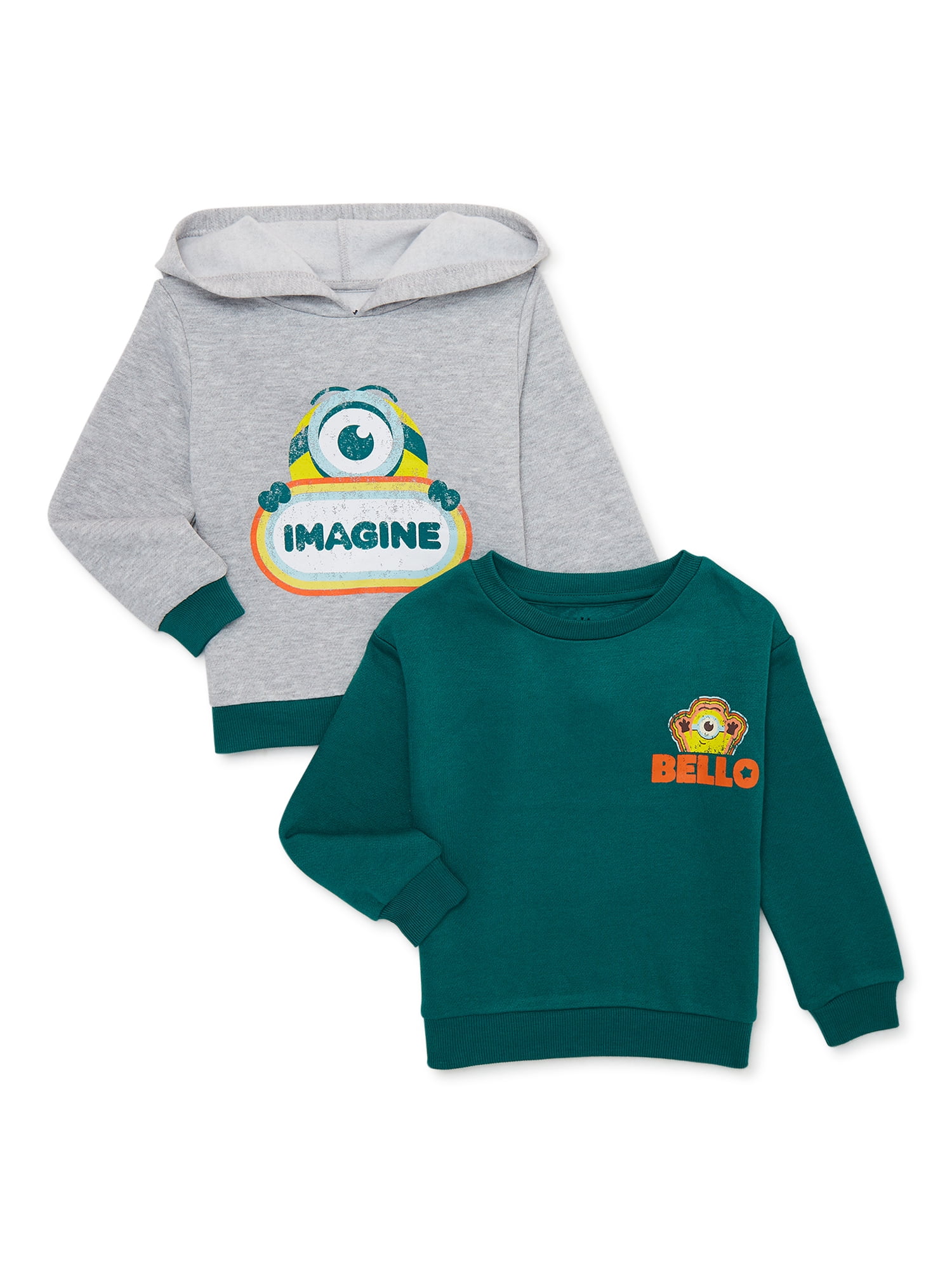 Minions Toddler Boy 2PK Pullover Sweatshirt Set, Sizes 12M-5T - Walmart.com