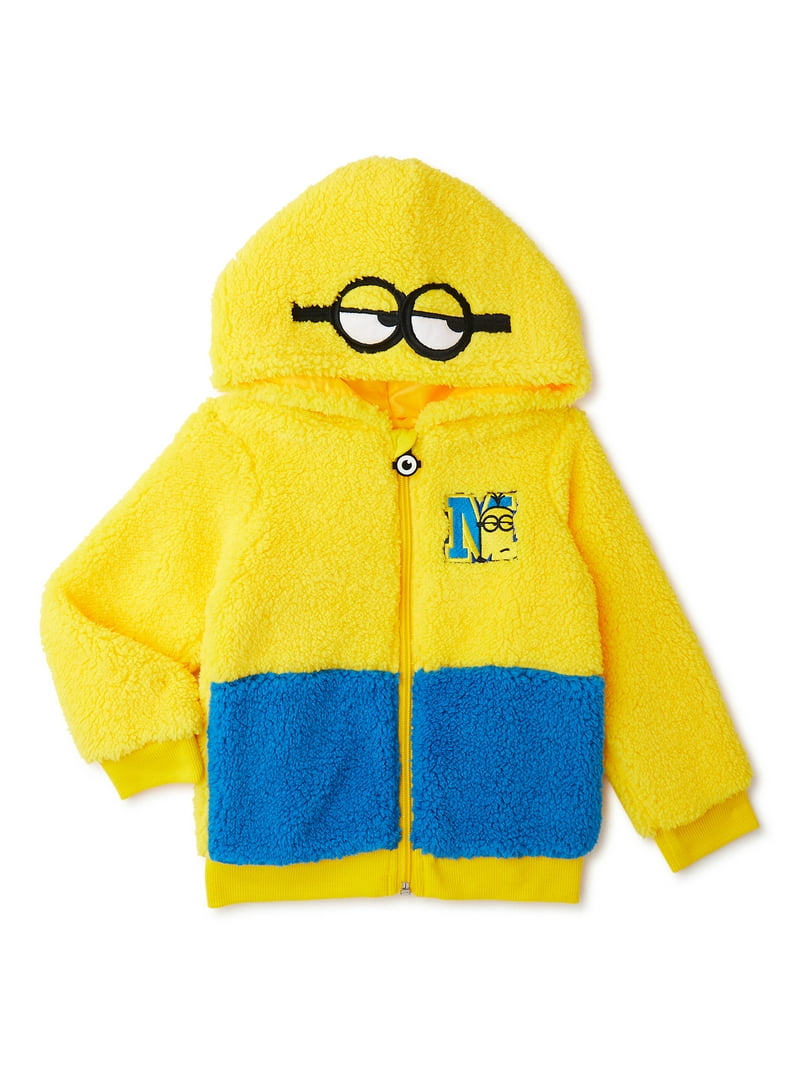 Minions Toddler Cosplay Faux Sherpa Hoodie, Sizes 2T-5T