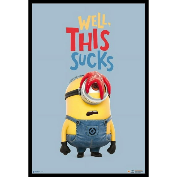 Minions Well This Sucks - Blue Laminated & Framed Poster (36 x 24)