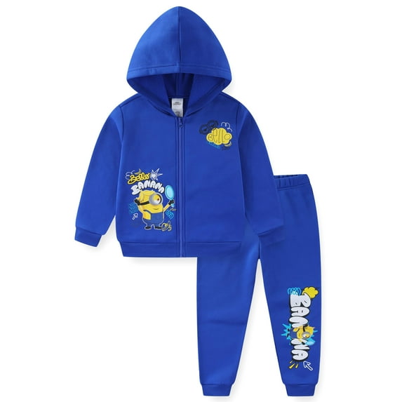 Minions Zip Up Hoodie and Pants Set (Boys), 2 Piece Set, Sizes 3T-8