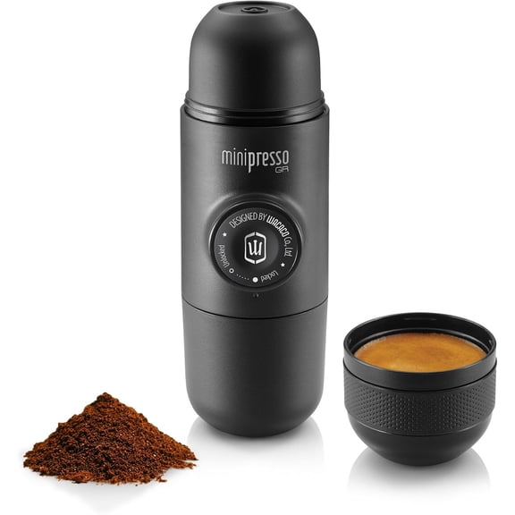 Minipresso GR, Portable Espresso Machine, Compatible Ground Coffee, Hand Coffee Maker, Travel Gadgets, Manually Operated, Perfect for Camping, Hiking