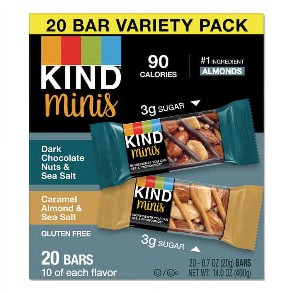 Minis, Dark Chocolate Nuts And Sea Salt/caramel Almond And Sea Salt, 0.7 Oz, 20/pack | Bundle of 10 Packs