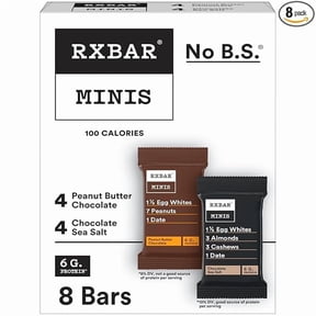 Minis Protein Bars, Protein Snack, Snack Bars, Variety Pack, 7.3oz Box (8 Bars)