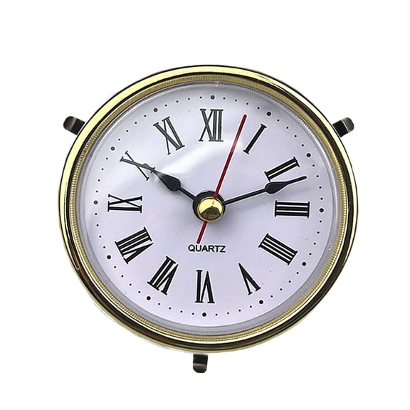 Minis Quartzs Clock Insert (65mm) 2.56Inch Round Quartzs Movement Miniature Clock Arabic/Roman Numerals,White Face