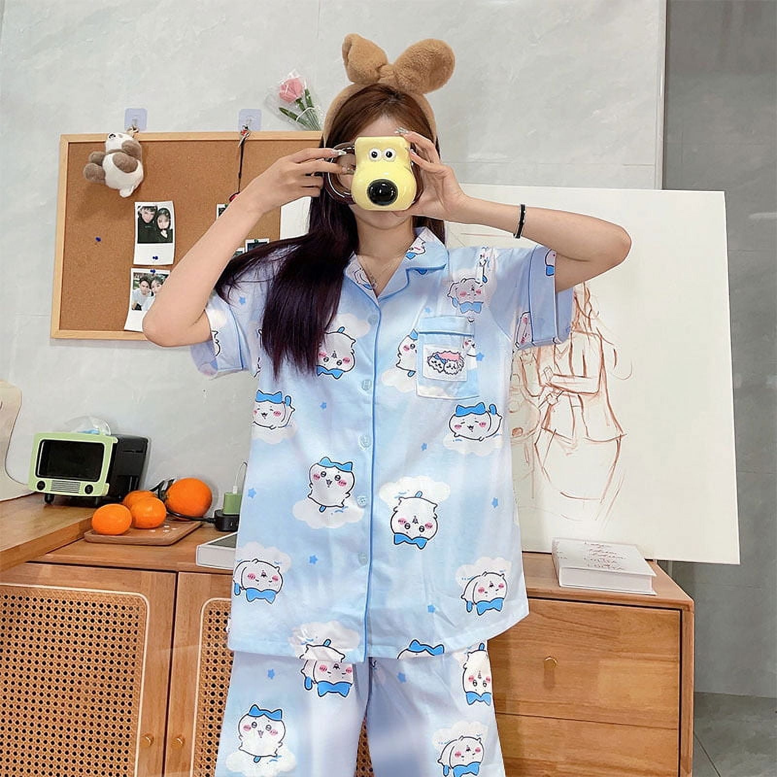 Miniso Chiikawa Female Pajamas Set Women Summer Pajama Set