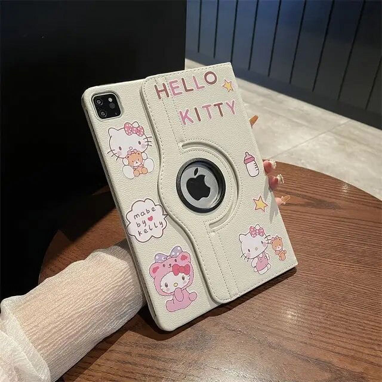 Miniso Hello Kitty Cartoon Sticker iPad Protective Case Rotating Stand