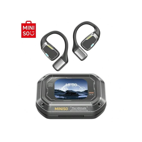 Miniso M98 Open-Ear True Earbuds - LCD Touch Screen, Directional Acoustics, HiFi Sound - Low Latency Gaming, Wireless - For iOS/Android, Portable with Charging Case - Ideal Gift