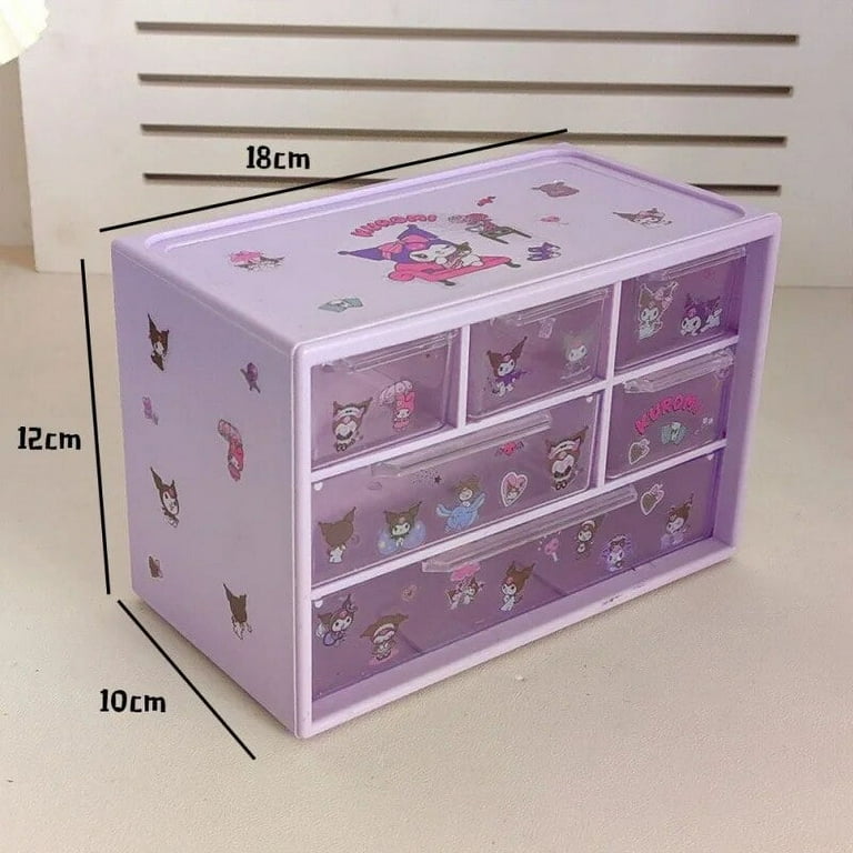 3 stackable small mini drawers My melody Kuromi Cinnamoroll newest Organizer Box Holder