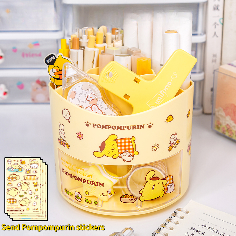 Miniso Sanrio Rotating Pen Holder Storage Box Desk Organizer & Kawaii Sanrio Cinnamoroll