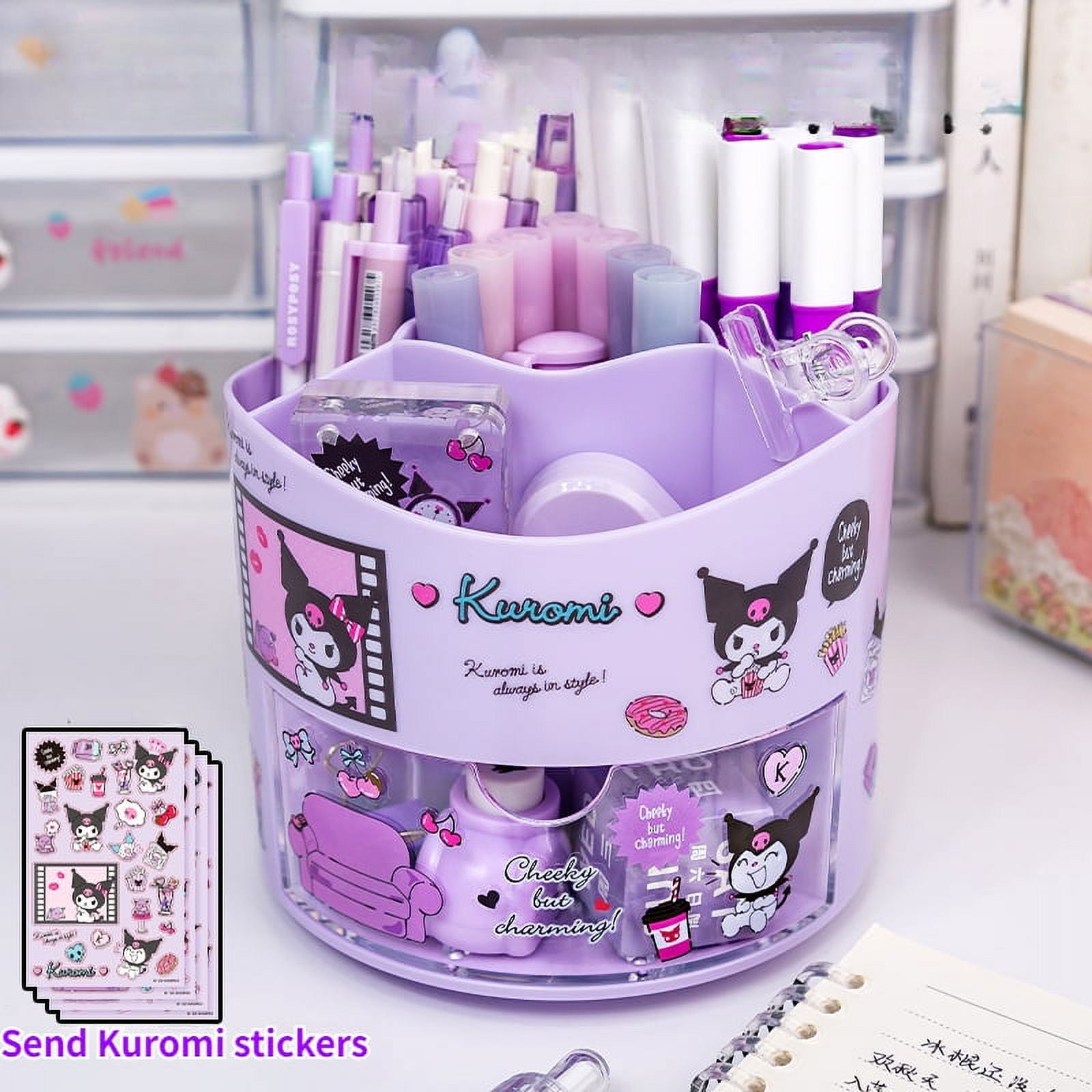 Miniso Sanrio Rotating Pen Holder Storage Box Desk Organizer & Kawaii Sanrio Cinnamoroll