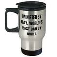 thumbnail image 1 of Minister By Day World's Best Dad By Night 14oz Travel Mug Graduation Gifts for Preacher Ministers Funny Quote Mug Perfect for Spiritual Leaders Unique Gifts for Pastor Ministers, 1 of 4