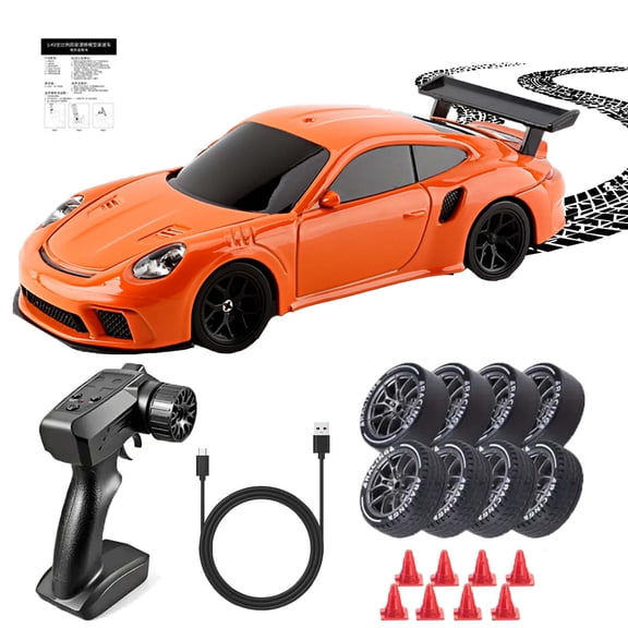 The Ministorm Drift Cars, 1:43 Mini RC Drift Car, Gyro Correction, Proportional Steering, 15KM/H, 2.4G Control, Rechargeable Fast Racing Car with Lights Kit for Adults and Collectors